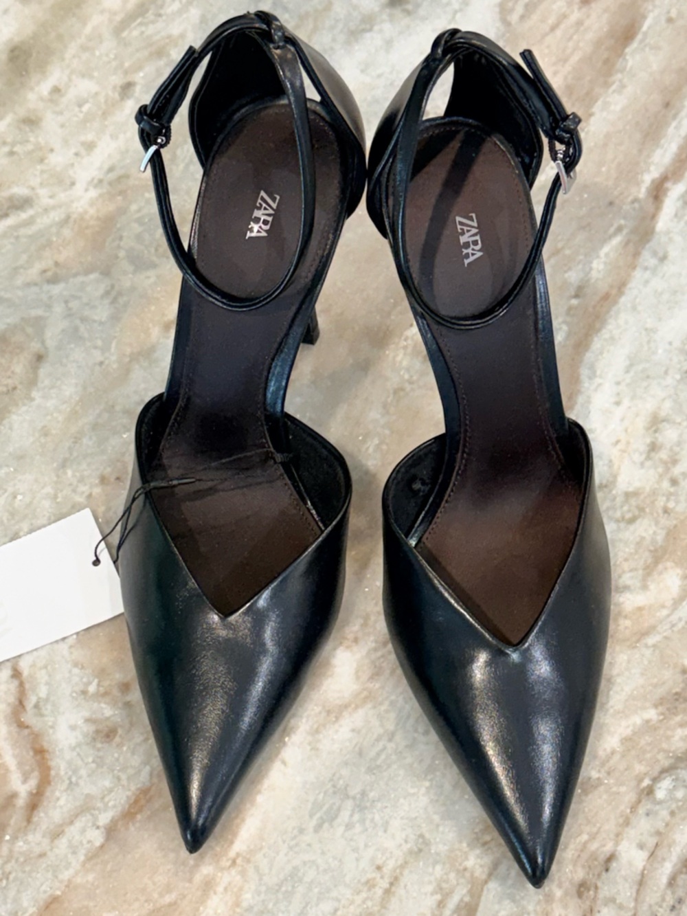 NWT Women’s ZARA black pointed toe heels- Size 39 - Picture 4 of 9